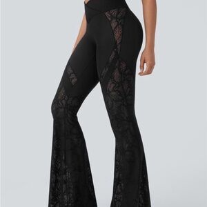 Halara Black Lace Flare Pants